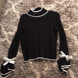 Black bow tie sweater